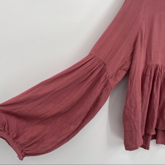 Patrons of Peace dusty rose peasant blouse - Picture 5 of 9